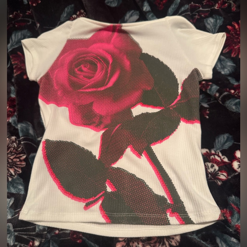 White low back Rose top